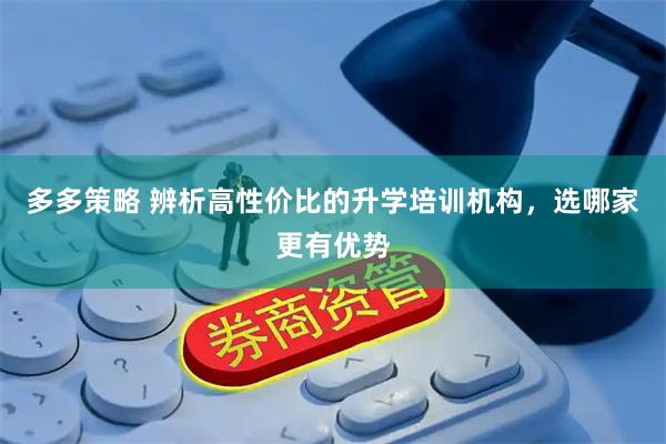 多多策略 辨析高性价比的升学培训机构，选哪家更有优势
