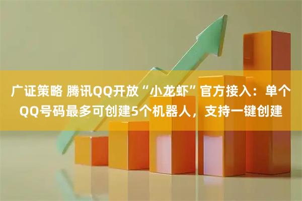 广证策略 腾讯QQ开放“小龙虾”官方接入：单个QQ号码最多可创建5个机器人，支持一键创建